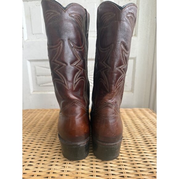 Vintage 80's Texas Brand Mens Western Boot Size 10D Leather - Picture 10 of 16